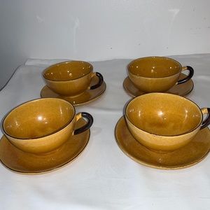 Terre e Provence Mustard Yellow Coffee Mugs, 4 Set